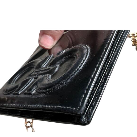 Ferragamo Bi-fold Wallet -  Double Gancini Enamel Black - Picture 9 of 16